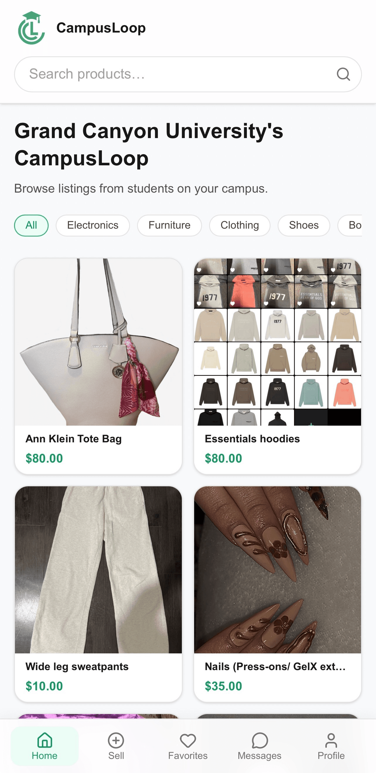 CampusLoop marketplace preview